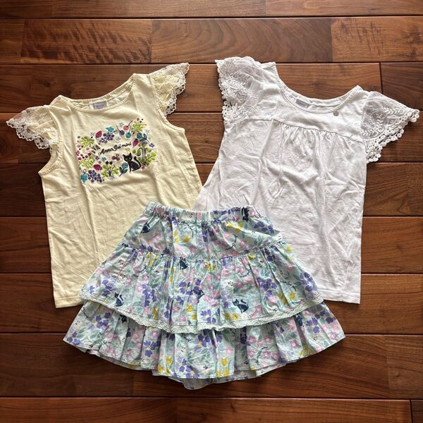 アナスイミニ 130cm Tシャツ(2点)キュロットスカート(1点)