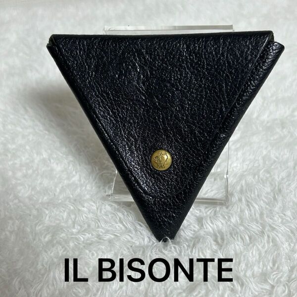 IL BISONTE イルビゾンテ 三角コインケース 小銭入れ トライアングル レザー 本革 ブラック 財布