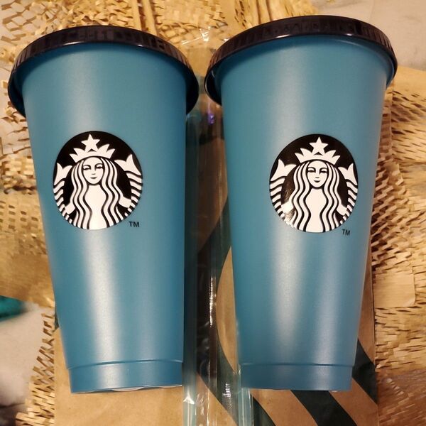 STARBUCKS カラーチェンジングリユーザブルコールドカップデュアルブルー710ml