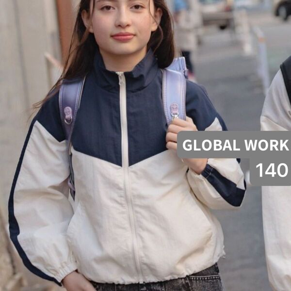 GLOBAL WORK ブルゾン アウター 洗える撥水切り替えブルゾン/キッズ 子供服
