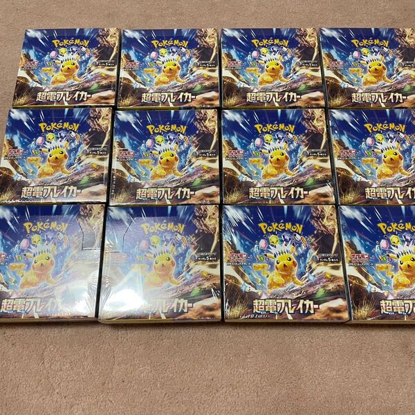 新品、未開封☆ポケモンカード 超電ブレイカー 12BOX シュリンク付き ピカチュウ