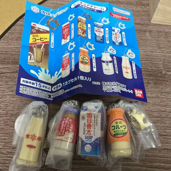 雪印メグミルク ミニチュアチャーム 乳飲料 シリーズ おいしい牛乳 ガチャ カプセルトイ バンダイ毎日骨太 フルーツ