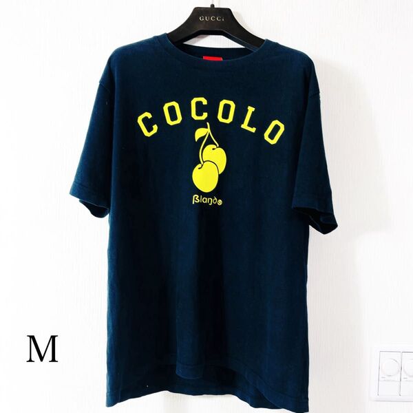 レアCOCOLO brandココロブランド さくらんぽ柄Tシャツ 黒 M