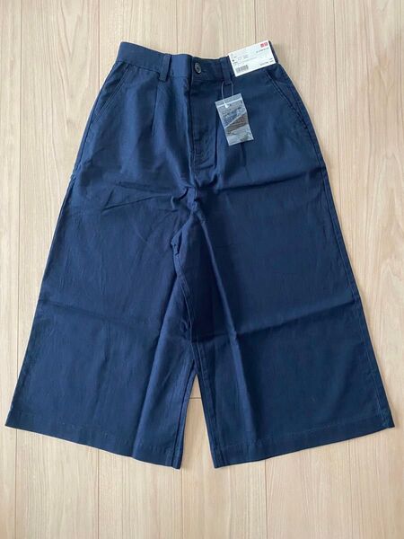 UNIQLO ユニクロ リネンコットンワイドクロップドパンツ M