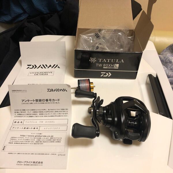 22ダイワ TATULA TW 80XHL 左ハンドル 20回ぐらい2時間仕様しました 巻きよしです。ゴメクサス浅溝スプール付き
