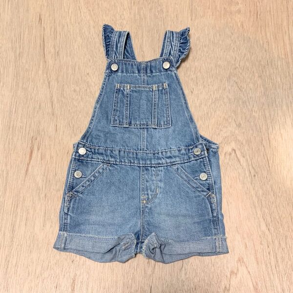 GAP デニム オーバーオール 95cm フリル付き ベビーギャップ デニムオーバーオール デニム