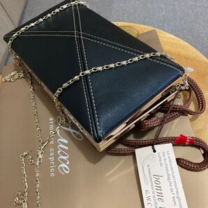 新品タグ付き アーモワールカプリス購入品 チェーンショルダーバッグ クラッチバッグ 2way ブラック ギフト プレゼント