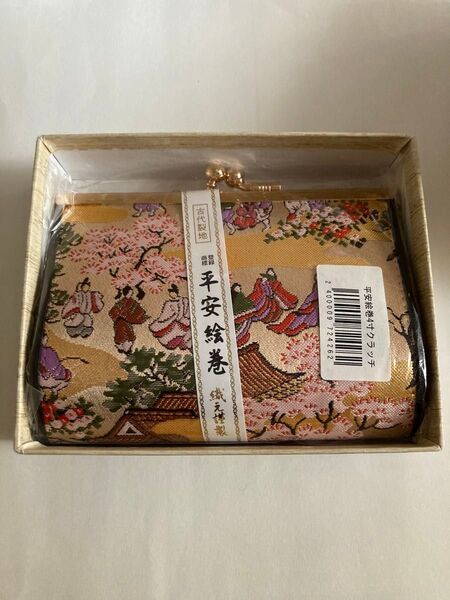 新品 平安絵巻 小銭入れ コインケース ゴールドカラー 箱付き お土産 ギフト がま口ポーチ がま口 母の日 誕生日プレゼント