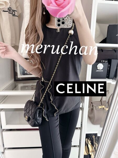 CELINE セリーヌデザイントップス ノースリーブブラウス シャツ トップス レディース