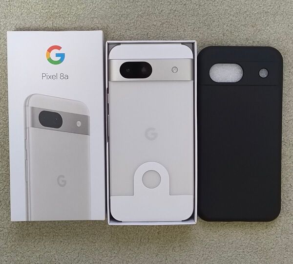 Google Pixel 8a Porcelain 別途購入 ケース付き フィルム貼付け済み