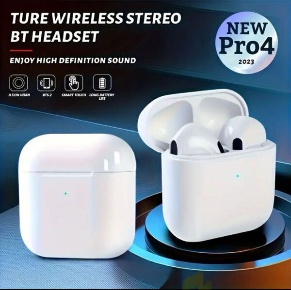 最新 ワイヤレス ホワイト Air Pro4 Bluetooth イヤホン