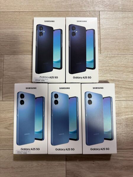 新品未使用品 SAMSUNG Galaxy A25 5G simフリー ブラック2台 ブルー3台 5台セット 一括購入残債無し
