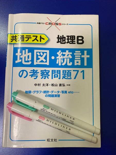 共通テスト 地理B 地図統計の考察問題集71 中村太洋 松山直弘 旺文社 おまけ ZEBRA ラインマーカー 2本