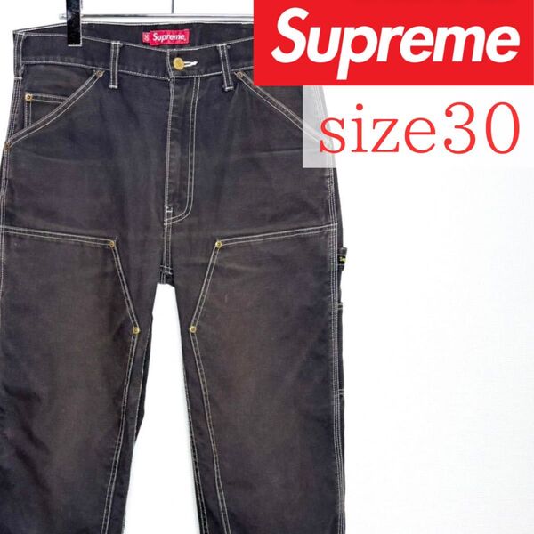 Supreme ダブルニーペインターパンツ ブラック size30