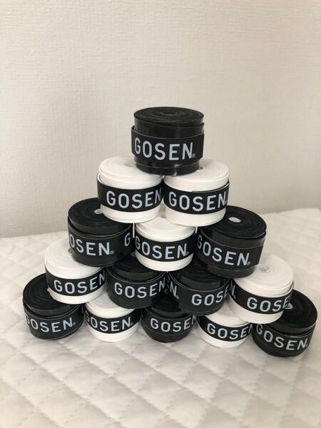 GOSEN グリップテープ 15個★迅速発送 白7黒8 オーバーグリップテープ ブラック テニス バドミントン ゴーセン 釣り