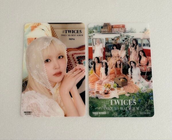 TWICE トゥワイス #TWICE5 初回限定盤 タワレコ限定クリアトレカ ミナ MINA 2枚セット
