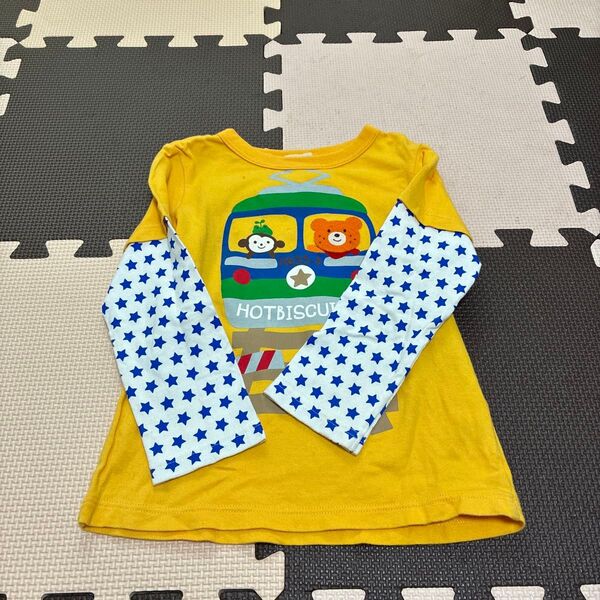 ミキハウス ホットビスケッツ 長袖Tシャツ 80 イエロー