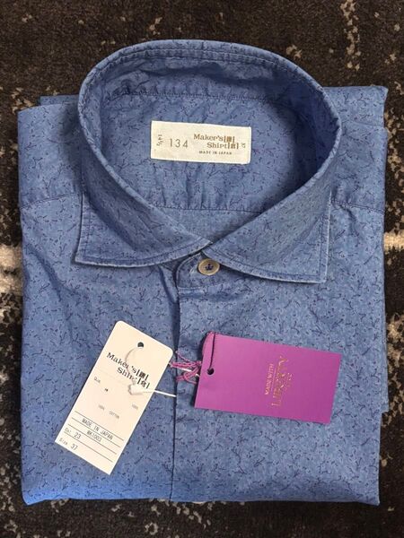 【断捨離中】【未使用】Maker's Shirt鎌倉 リバティ柄シャツ ブルー系