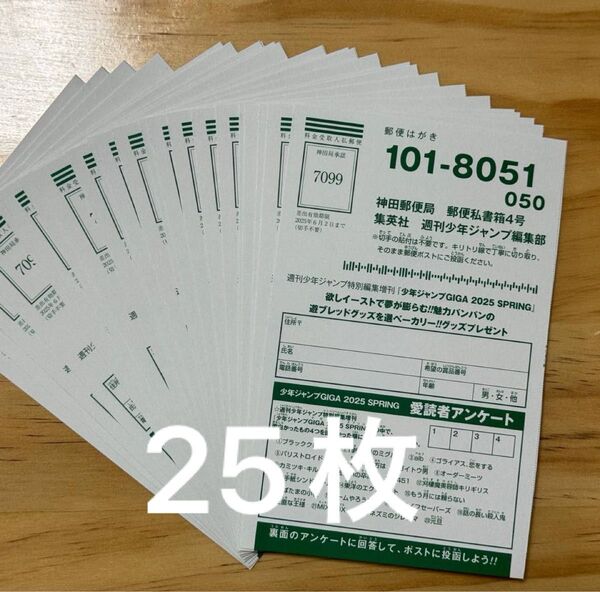 ジャンプGIGA 2025 SPRING アンケートハガキ 応募券