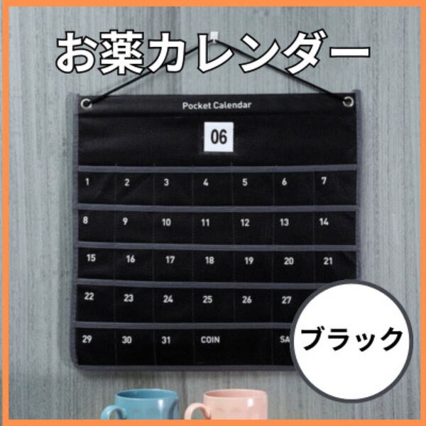 10 お薬 カレンダー 壁掛け 介護 子供 月間 ポケット付き 1か月分