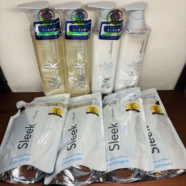 スリークbyサラサロン バランスエフェクト シャンプー&トリートメント 8点セット ポンプ ボトル 本体 詰め替え