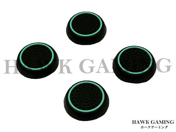 コントローラー スティック カバー アシスト 丸型 緑×黒 4個売り PS4 PS5 アナログスティックカバー SCUFコン