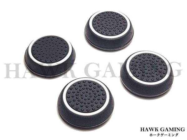 コントローラー スティック カバー アシスト 丸型 白×黒 4個売り PS4 PS5 アナログスティックカバー SCUFコン