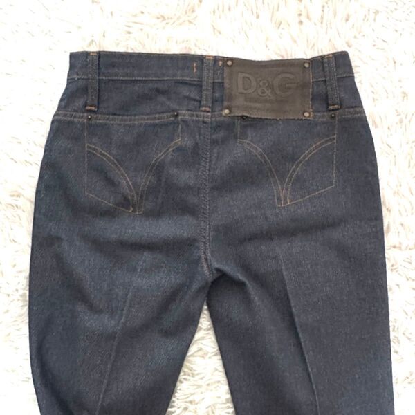 DOLCE&GABBANA ドルチェ&ガッバーナ ブーツカットデニム ステッチデザインデニムパンツ インディゴブルー