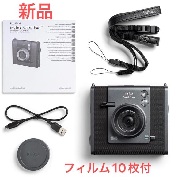 まとめ売り☆チェキ Evo instax wide Evo ブラック INS WIDE EVO BLACK ミニフィルム付