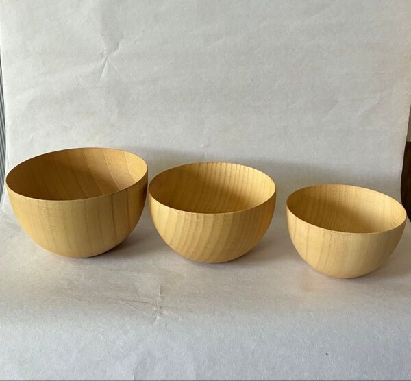 スープカフェボール ナチュラル【3客】■天然木■【新品】