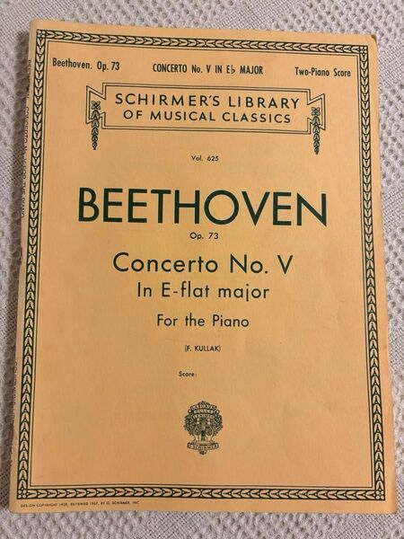 ベートーヴェン ピアノ協奏曲5番 楽譜 シャーマー 洋書 輸入楽譜