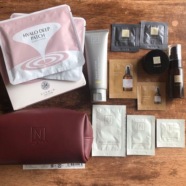 Nオーガニック ハンドクリーム・化粧水・クリーム・旅行用 試供品・化粧ポーチ・ヒアロディープパッチ スキンケア