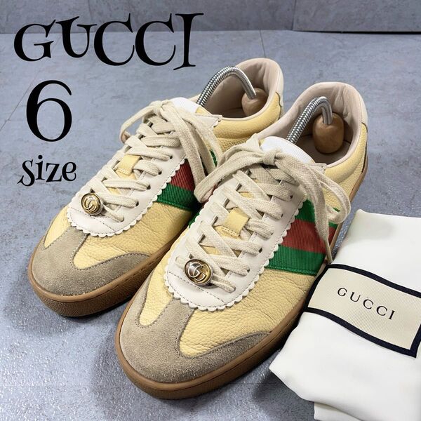 GUCCI グッチ スニーカー ジャーマントレーナー シェリーライン GG装飾 袋付き シューズ
