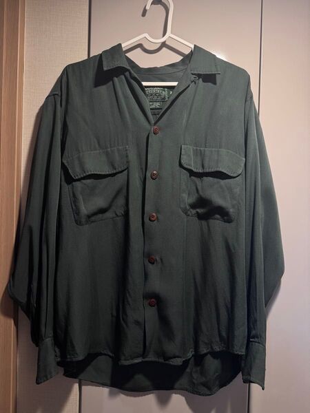 スペシャル!ポロカントリーレーヨンシャツRalph Lauren Country 古着 オープンカラーシャツ ミリタリー