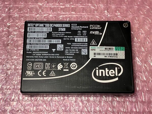 Intel OPTANE SSD DC P4800X SERIES 375GB U.2 NVMe
