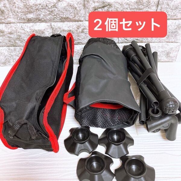 キャンプチェア アウトドアチェア コンパクト 折りたたみ 耐荷重150㎏ ブラック 2個