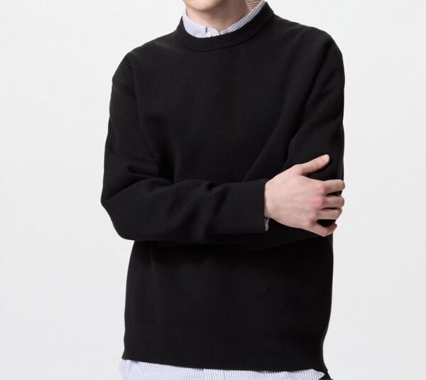 UNIQLO ユニクロ ウォッシャブルミラノリブクルーネックセーター Lサイズ 定価4000円程 値下げ不可