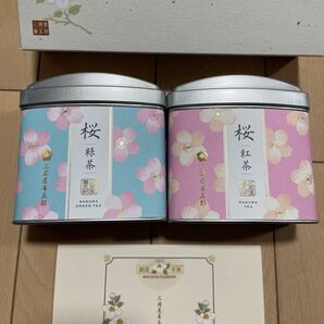 三國屋善五郎 桜緑茶 桜紅茶セット 2缶セット