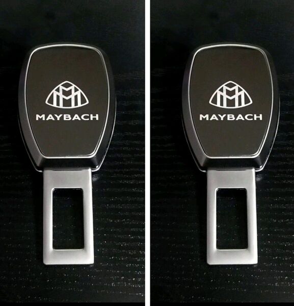 2個 メルセデスベンツ マイバッハMAYBACHシートベルト延長バックル エンブレムW245W246W204W222