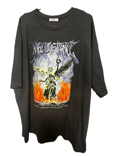 perushuユーズドライク ロックTシャツ チャコールグレー 即日発送、激安Tシャツ