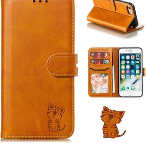 iPhone se2 se3 8 7 ケース カバー 手帳型 全面保護 可愛い 笑顔猫ちゃん カード収納 スタンド機能 上質