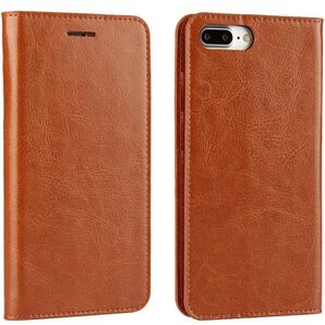 iPhone 7 Plus 8 Plus ケース 手帳型 本革 高級 横置きスタンド機能 カード収納 耐衝撃 全面保護 磁石無
