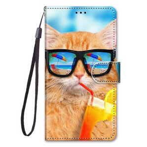 iPhone 15 ケース カバー 手帳型 全面保護 かわいい 猫 カード収納 スタンド機能 ストラップ付き
