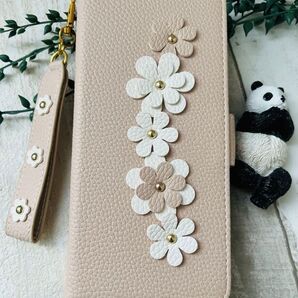 アウトレット品 Pixel 8a ケース ピクセル 手作り花 上品 手帳型 全面保護 おしゃれ デイジー タッセル付き