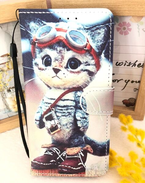 Galaxy A25 5G ケース SC-53F カバー 手帳型 かわいい 猫ちゃん カード収納 スタンド機能 ストラップ付き