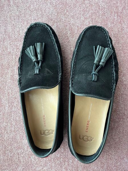 UGG メンズ タッセルローファー スエード ブラック 26cm