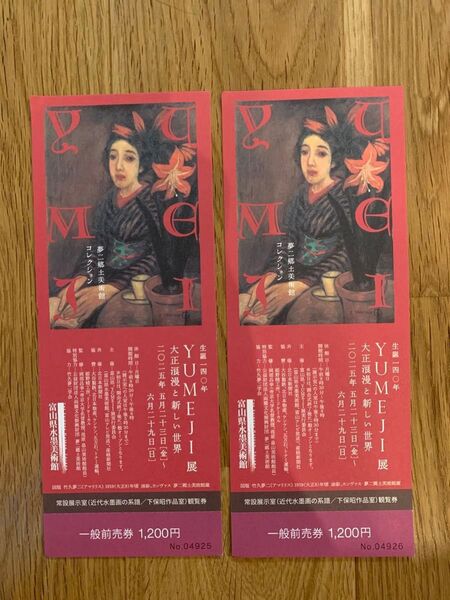 富山県水墨美術館 生誕140年YUMEJI展 一般前売券 2枚セット