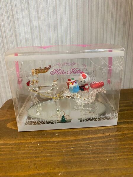 希少 ハローキティ ガラス細工 置物 クリスマス