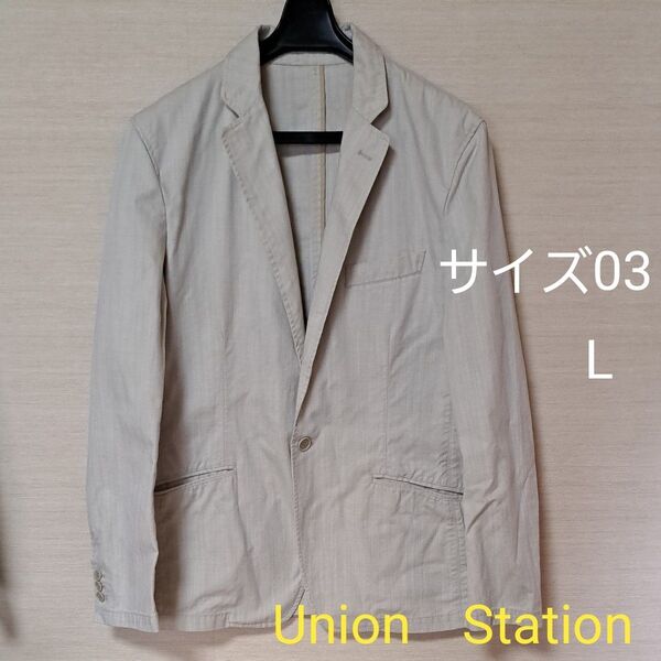Union Station テーラードジャケット ベージュ メンズ 03 L ジャケット ユニオンステーション