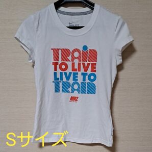 NIKE トレーニングウェア Tシャツ Sサイズ ホワイト プリントロゴ 半袖